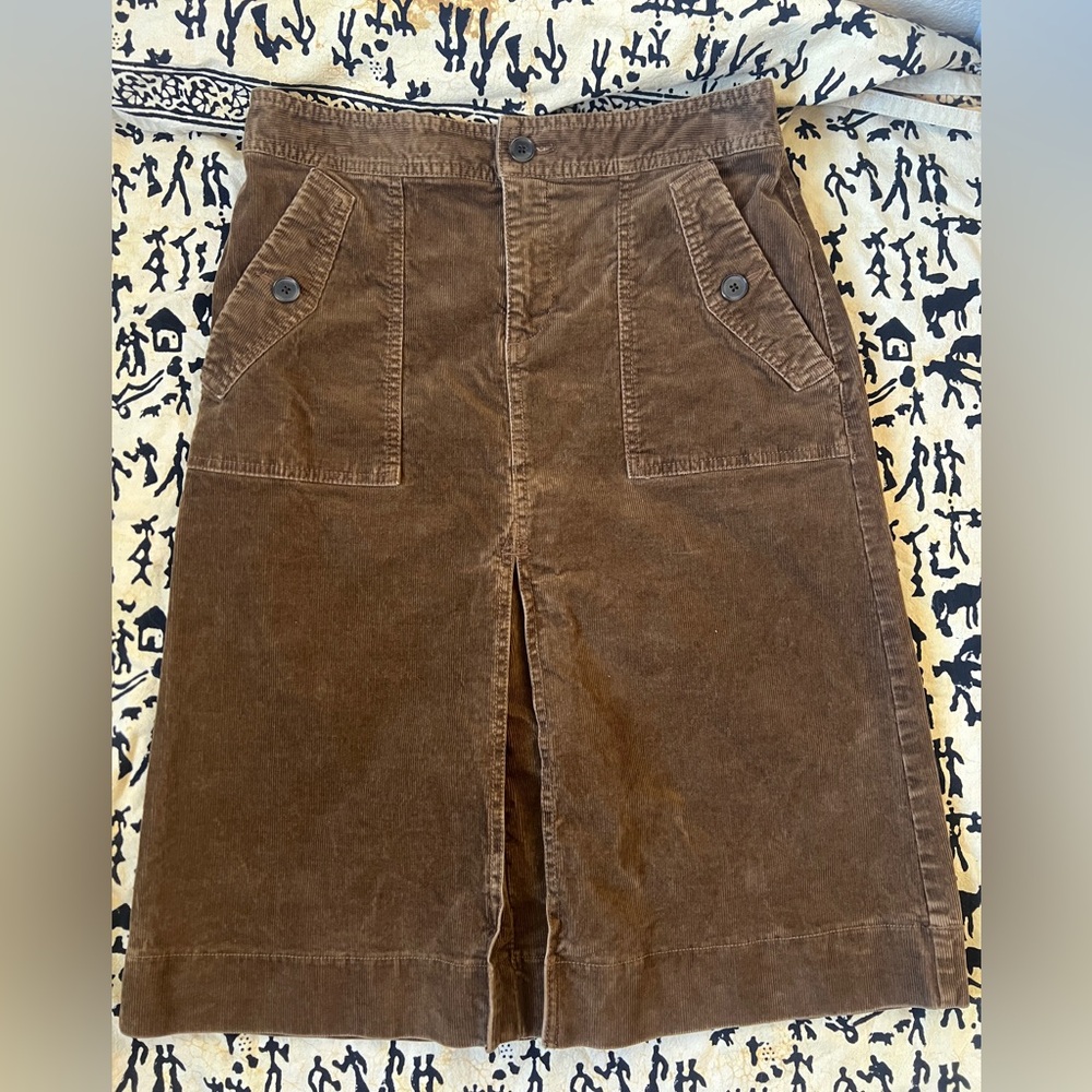 Ann Taylor Loft Brown Cotton/Spandex Corduroy Skirt - Size 2